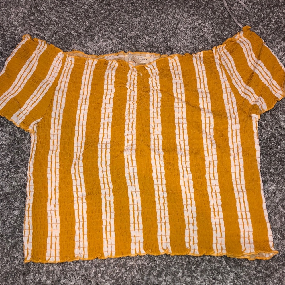 tillys LA HEARTS yellow striped top